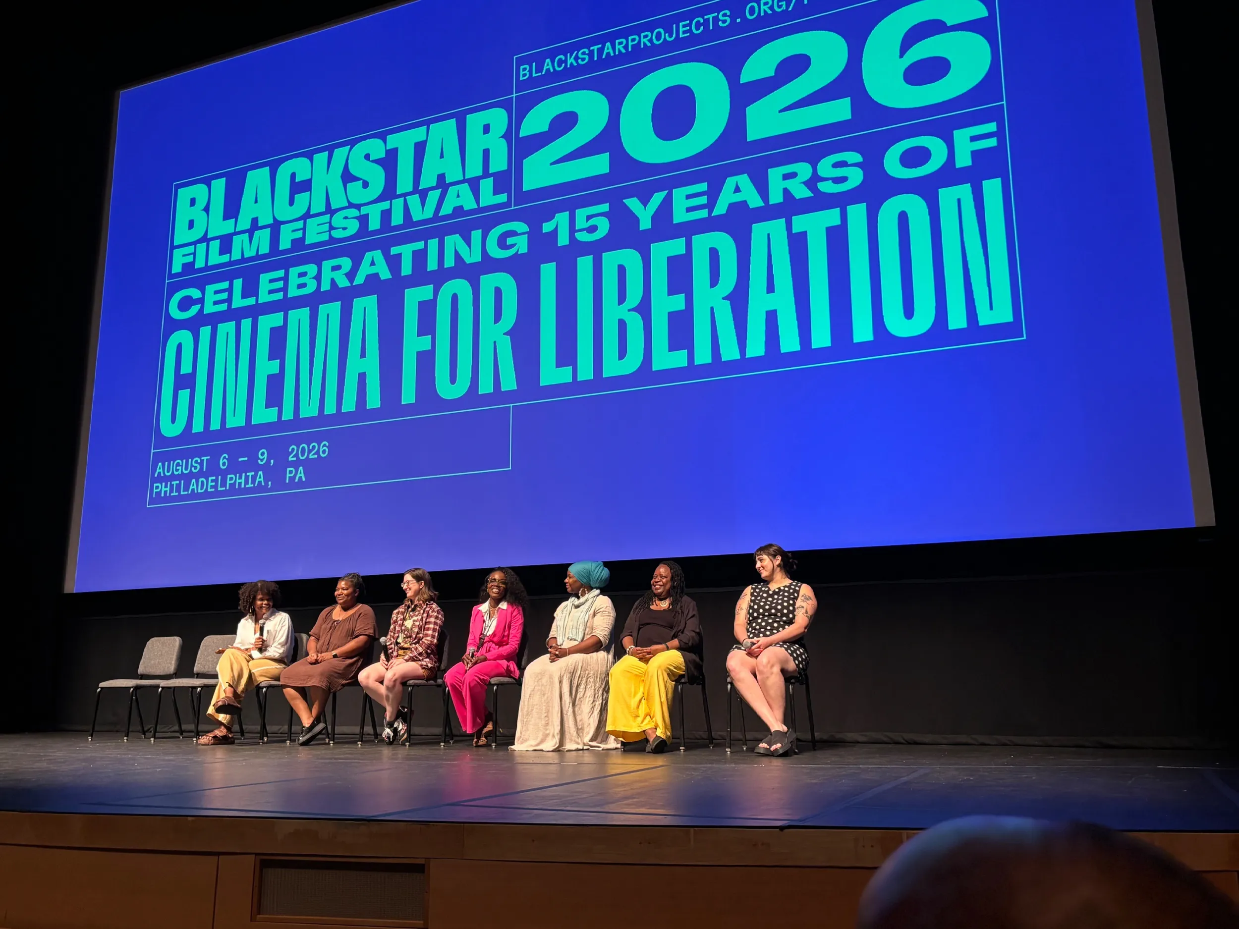 Arelita on stage at the 2026 BlackStar Film Festival