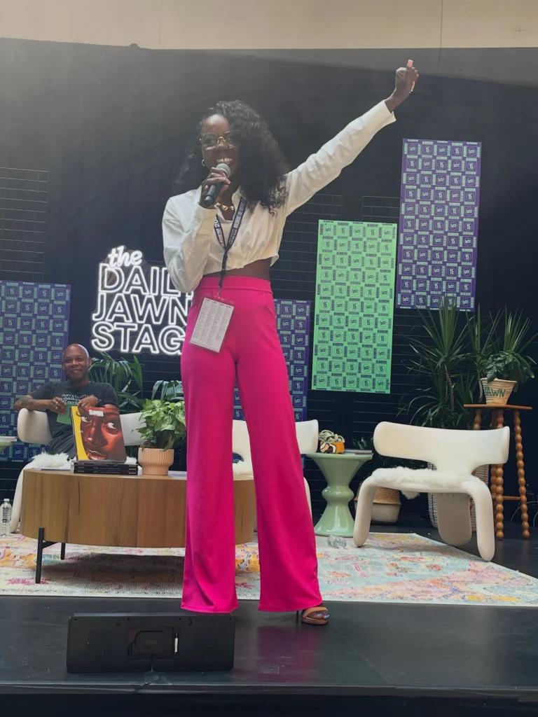 Arelita participating in a panel at the BlackStar Film Festival