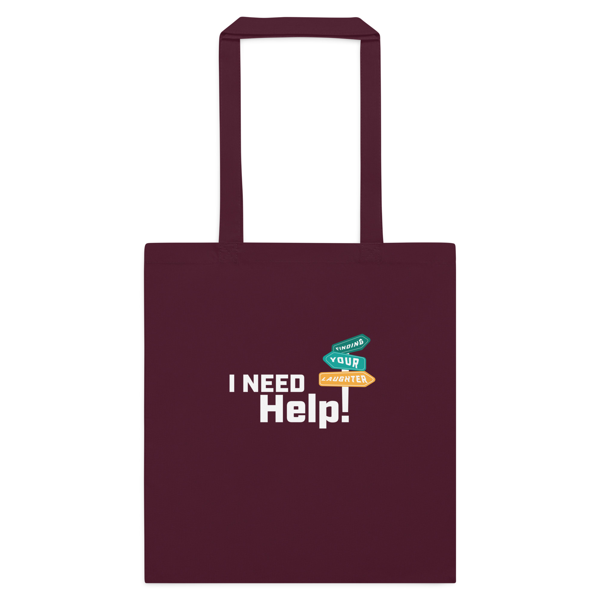 I Need Help! Finding Your Laughter - Cotton color tote bag - Image 3